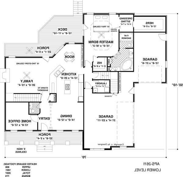 Lower Level Floorplan image of The Highland House Plan